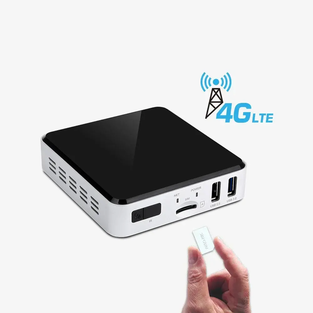 Geniatech 4G LTE Android TV Box 64 bit quad core ARM cortex-A55 for mobile Displays