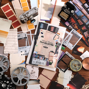 100 cái/túi Retro phim chủ đề sổ lưu niệm Kit phim Dải khung ảnh trang trí giấy dán Washi Băng <span class=keywords><strong>Memo</strong></span> Pads - Product Image 5