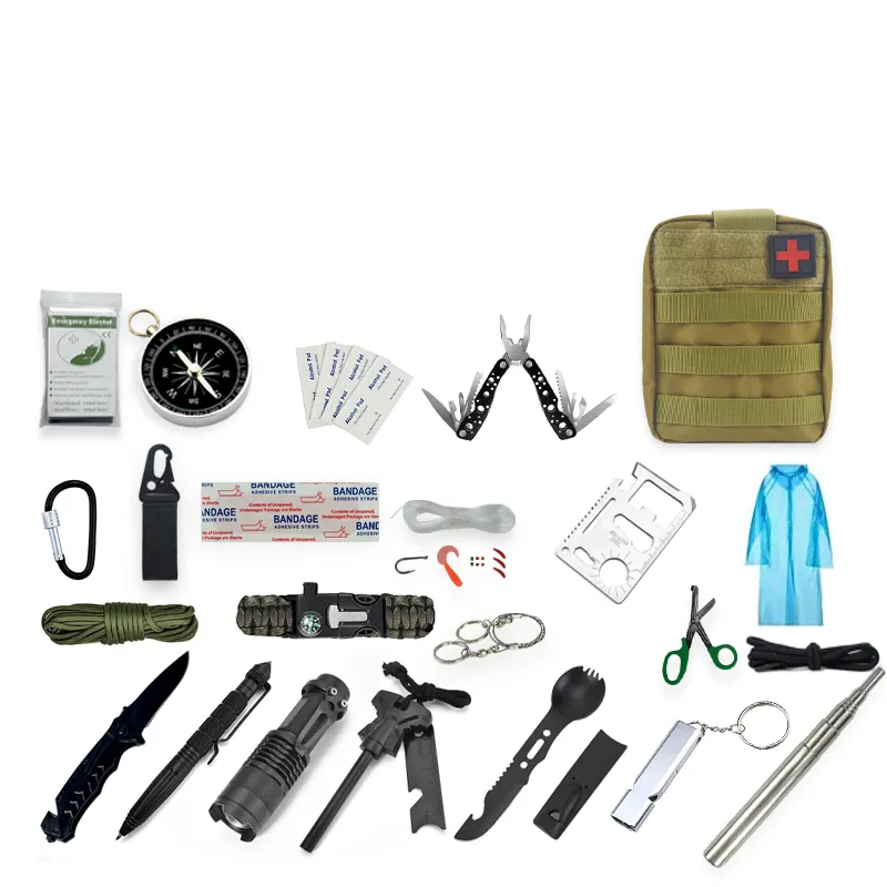 Wholesale SOS Tactical First Aid Backpack kit Outdoor Camping Survival Gear Survival Kit For Emergency Using