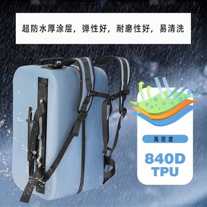 Bolsa de Lona Impermeable de TPU 840D, Mochila Seca Resistente con Cierre Hermético de Goma, Equipaje Seco para Aventuras al Aire Libre - Product Image 5