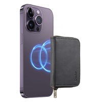 Étui en cuir pour Apple 17 avec support, MagSafe magnétique, grande capacité, RFID antivol, fermeture éclair, porte-cartes, fabrication