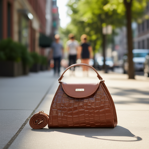 Acalia Camel Fana Bolso bandolera para mujer con patrón de cocodrilo, correa ajustable, cierre con hebilla, talla adulta - Product Image 2