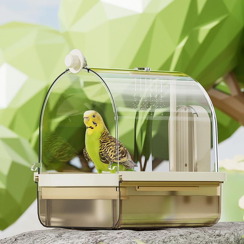 capuca Large Bird Bath Cage Hanging - 6.3 Inch Bird Bathtub Shower Box Bowl Cage Accessories for