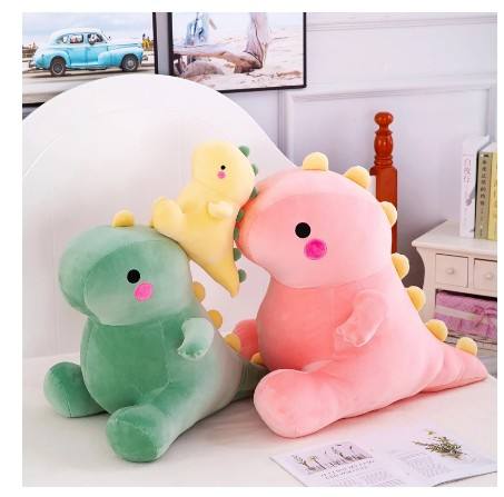 Mainan mewah dinosaurus yang indah boneka hewan Dino kartun yang Super  lembut untuk anak-anak boneka pelukan bayi bantal tidur Dekorasi Rumah