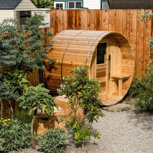 आधुनिक डिजाइन आउटडोर सौना सूखे भाप समारोह पारंपरिक हेमलॉक लकड़ी 4-5 व्यक्ति - Product Image 4