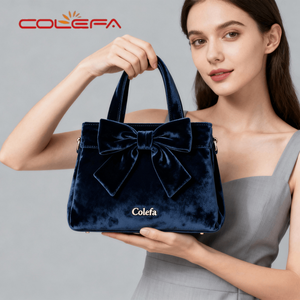 Colefa Fabricante Navy <span class=keywords><strong>Coral</strong></span> Fleece Reunidos Apertura Señoras <span class=keywords><strong>Bolso</strong></span> de mano Bolsos de <span class=keywords><strong>fiesta</strong></span> Suave Elegante Terciopelo <span class=keywords><strong>Bolso</strong></span> con cordón Logotipo personalizado - Product Image 3