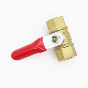 Brass Ball Valve 1/4 In Threaded Manual Water Air Control Red Handle Industry Use - Product Image 2