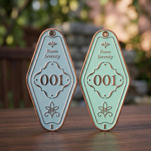 Promotional Metal Zinc Alloy Customized Metal <b>Retro</b> Hotel Key chain Hotel Room Fashion Advertising <b>Gift</b> Keyboard - Product Image 6