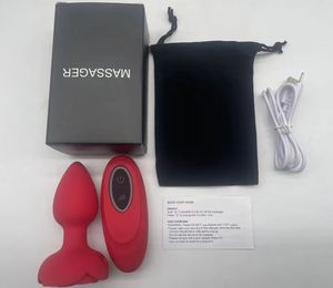 เซ็กซ์ทอยซิลิโคนสำหรับเฟติชเกย์ปลั๊กขยายทวารหนักแบบสั่นควบคุมด้วยรีโมต - Product Image 5