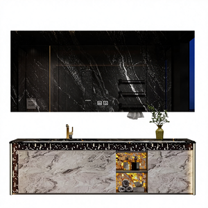 Ensemble de meubles de salle de bain de style hôtel avec <span class=keywords><strong>lavabo</strong></span> en pierre de luxe, <span class=keywords><strong>meuble</strong></span> de <span class=keywords><strong>lavabo</strong></span> haut de gamme sur mesure - Product Image 6