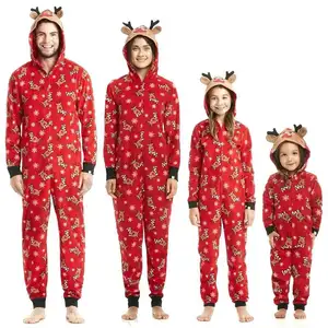 Christmas Matching ชุดครอบครัวแม่และลูกสาวเสื้อผ้าพ่อเด็ก Romper Family Look Jumpsuit เด็ก2021ชุดนอน