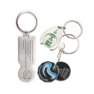 Custom Printing Logo Metal <b>Key</b> Supermarket Shopping Cart Chips with Epoxy Token Keyring Canada UK US EURO <b>Trolley</b> Coin Keychain - Product Image 5