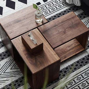 SINTERIOR SOLID ACACIA <b>WOOD</b> <b>STORAGE</b> BOX SET OF 6 STACKABLE MODULAR <b>CUBE</b> ORGANIZERS MODERN RUBIC DESIGN FOR HOME DECOR - Product Image 6