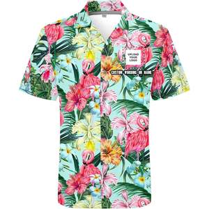Chemise hawaïenne pour hommes personnalisée pour les événements d'été séchage rapide sans rides fleurs tropicales Aloha tenue soie douceur style décontracté - Product Image 3