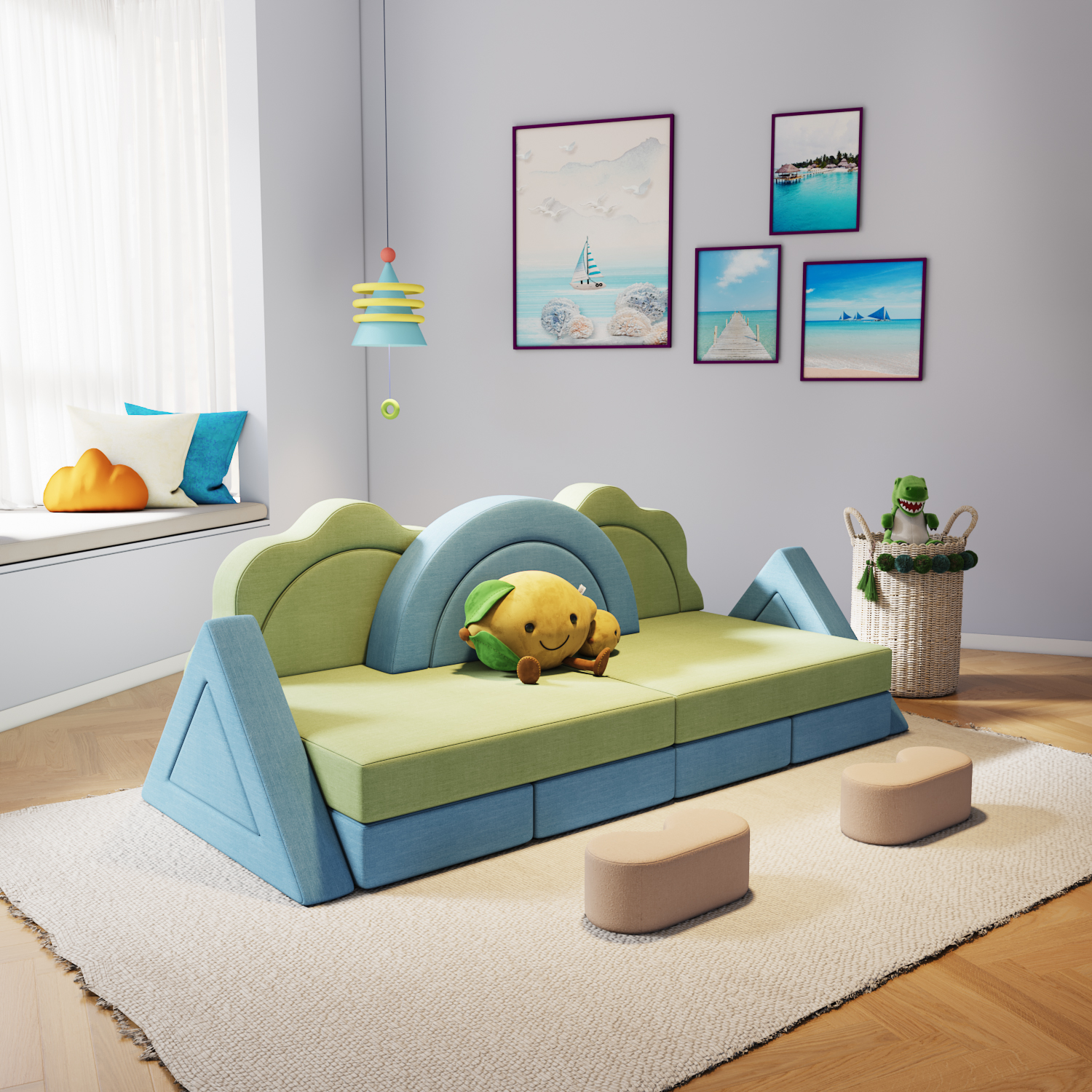 Compression Pack Children's Sofa Foldable Kids Sofa Bed Plush Warm Multifunction Baby Sofa Is Suitable for Bedroom Kid Furniture