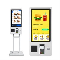 Kiosque de commande en libre-service pour intérieur, écran tactile Android 27 pouces avec imprimante, scanner, lecteur de code-barres SDK, fabriqué en Chine