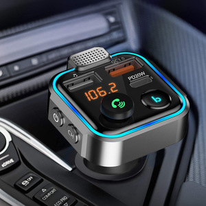 Chargeur de <span class=keywords><strong>voiture</strong></span> P5 BT5.0 <span class=keywords><strong>avec</strong></span> appels mains libres, double prise USB QC3.0 à charge rapide, lecteur MP3 et transmetteur FM <span class=keywords><strong>avec</strong></span> écran - Product Image 5