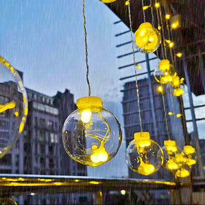 Wishing <strong>Ball</strong> Curtain <strong>Lights</strong> Window Outdoor Twinkle Globe Fairy Led <strong>String</strong> <strong>Lights</strong> for Wedding Party Garden Christmas Decoration - Product Image 5