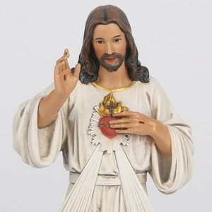 Statue du Cœur Sacré de Jésus <span class=keywords><strong>Christ</strong></span> en Résine Catholique Peinte à la Main, Cadeau Religieux pour Mère et Père - Product Image 2