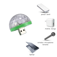Boule disco USB, lumière LED RGB, petite boule lumineuse de scène, ampoules colorées, lumière de scène rotative automatique, ampoule LED pour DJ, club, fête