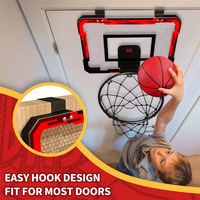Mini panier de basket mural d'intérieur avec tableau de scores LED, construction en acrylique et métal, certifié EN-71 pour enfants et adultes