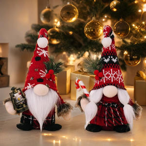 Faceless Light up Gnomes Plush Figurine Doll Xmas Ornaments Knitted Curved Hat Crutch Dwarf Vintage <strong>Christmas</strong> Party Home <strong>Decor</strong> - Product Image 4