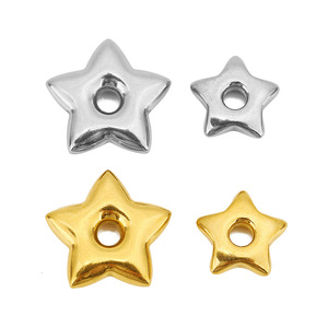 Star <b>Spacer</b> Beads Large Hole 13.5mm 19mm | PVD Gold Plated Stainless Steel Pentagram <b>Spacer</b> for DIY Bracelet Necklace Jewelry - Product Image 4