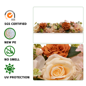 שורה רוז המרכזי חתונה שלב הרצפה שורה של פרחים רקע קשת מלאכותית - Product Image 5