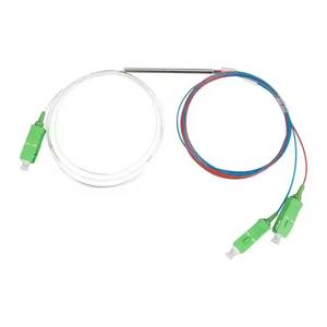 1x2 미니 PLC 광섬유 분배기 SC/APC 커넥터, FTTH 광 신호 분배 - Product Image 1