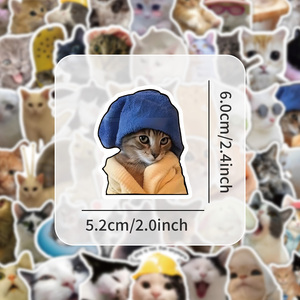 51 pz/borsa divertenti espressioni di Meme di gatto adesivi impermeabili Journal adesivi in vinile per Laptop Scrapbook decorazioni <span class=keywords><strong>murali</strong></span> simpatici adesivi per <span class=keywords><strong>gatti</strong></span> - Product Image 2
