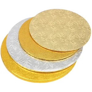 Venda quente Atacado Prata Dourado 12mm Grosso Bolo Board Plain Cake Tools Bolo Drum