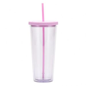 Wholesale BPA-Free 24 oz PP Double-Layer Luxury Eco-Friendly Glitter <b>Cups</b> Customized Color Custom Logo <b>Lid</b> Anti-Corrosion - Product Image 4