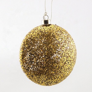 2024 nuevo LED iluminado claro <span class=keywords><strong>disco</strong></span> redondo plano adorno de cristal de Navidad colgante decoración de árbol de Navidad con lentejuelas doradas - Product Image 4