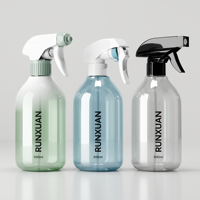 Flacon pulvérisateur de liquide pour lavage de vaisselle personnalisé de 500ml avec déclencheur en plastique PET 300ml Contenants de solutions de nettoyage transparents Flacon pulvérisateur