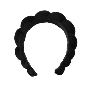 女性用スパヘッドバンド スポンジスパテリータオル生地ヘッドバンド スキンケア フェイスメイク用ヘッドバンド ヘアフープ - Product Image 5