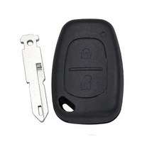 Boîtier de clé à 2 boutons en métal et plastique pour Renault Clio II Kangoo Master Twingo Trafic Modus NE72 avec lame non coupée