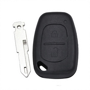 Boîtier de clé à 2 boutons en métal et plastique pour Renault Clio II Kangoo Master <span class=keywords><strong>Twingo</strong></span> Trafic Modus NE72 avec lame non coupée - Product Image 1
