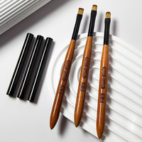 1 pinceau à manche en bois en nylon pour nail art, dégradé de couleurs, gel UV, stylo de dessin pour ongles en acrylique