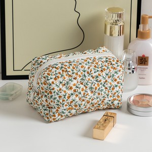 Ensemble de 3 trousses de toilette personnalisées à motif floral bleu, grande trousse de voyage à fleurs bleues, trousse de maquillage en coton <span class=keywords><strong>et</strong></span> polyester - Product Image 2