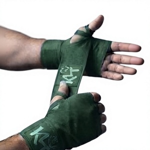 Support de poignet réglable en cachemire vert avec fermeture auto-agrippante, protection professionnelle légère pour la musculation, unisexe, pour la paume de la main - Product Image 1