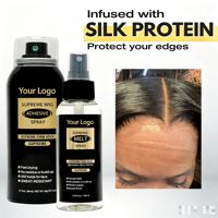 Spray de fusion pour perruques sans colle avec logo personnalisé, adhésif puissant pour perruques Lace Front, colle à dentelle à tenue forte