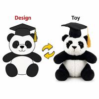 Nuevo Peluche de Panda de Graduación de 27 cm, Relleno de Algodón PP, Panda Sentado con Birrete de Doctor, Recuerdo Universitario