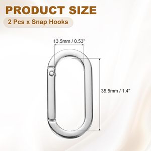Oval <b>Spring</b> Ring <b>Clips</b> Zinc Alloy Snap Hooks O Ring Purse Hardware Replacement For Backpack Wallet Keys Bag Strap - Product Image 2