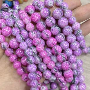 Cuentas de Vidrio de 8mm y 10mm, Color Rosa y Morado, Cuentas Redondas Sueltas <span class=keywords><strong>para</strong></span> Hacer Pulseras, Collares y Joyería Boho de Verano - Product Image 5