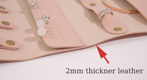 Étui à bijoux portable EleQueen en PU avec logo personnalisé et fermeture à cordon, 38x18cm, pour le rangement des boucles d'oreilles et des bracelets - Product Image 5