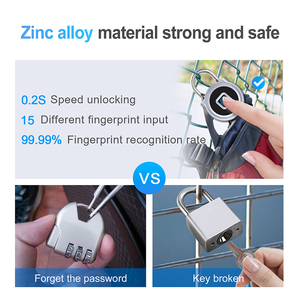 Candado de huella dactilar inteligente, dispositivo de seguridad con carga USB, sin llave, huella digital, huella dactilar, APP móvil, azul - Product Image 5