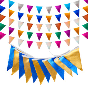 Bandierine Triangolari Glitterate Oro Blu Rosso, Ghirlanda Metallica in Tessuto <span class=keywords><strong>per</strong></span> Laurea, Giorno dell'Indipendenza, 4 Luglio - Product Image 1
