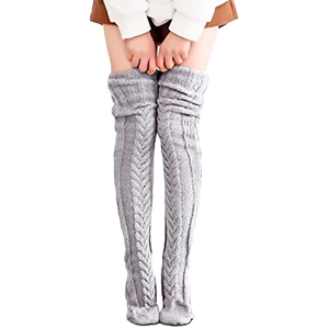 Wholesale Custom Made Thin Acrylic <b>Leg</b> <b>Warmers</b> 3D Pattern Thigh High Over Knee Socks for Women Winter Quick Dry - Product Image 1