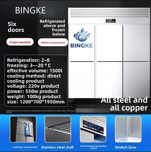 Congelador Comercial de Grado Industrial con 6 Puertas |   Zonas de Temperatura Convertibles |   Refrigerador de Acero Inoxidable |   Eficiencia Energética A++ | - Product Image 4
