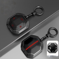 Square Mecha Zinc Alloy Key Cover With Keychain for Jetour Traveller Shanhai T2 4-Button Smart Remote Key Accessories